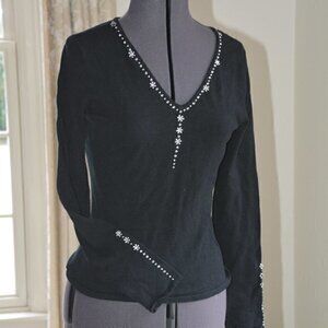 Belldini sweater Black thin sweater with rhinestones small